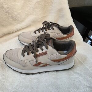 Reebok Classic Leather "Beige/Brown" Grade‎ School Boys' Shoe 4.5